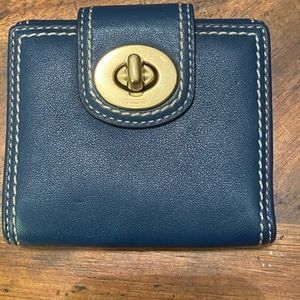 Coach small wallet with gold turnbuckle